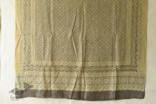 Ajrakh Natural Dyed ~ Mulberry Silk Dupatta - Beige & Brown