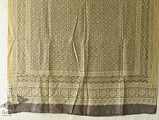 Ajrakh Natural Dyed ~ Mulberry Silk Dupatta - Beige & Brown