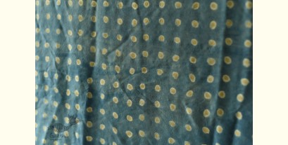 Ajrakh Mulberry Silk Dupatta - Blue Dot Printed