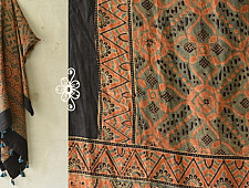 Ajrakh Mulberry Silk Dupatta - G