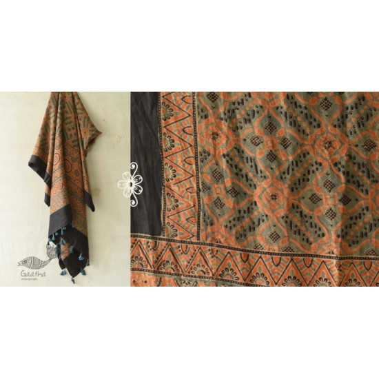 buy Ajrakh Mulberry Silk Dupatta