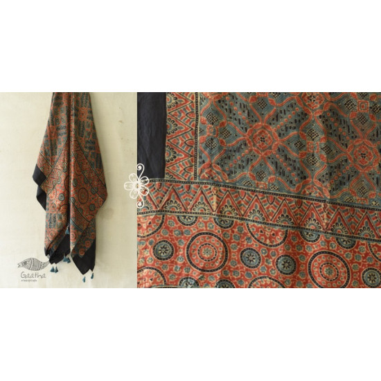 buy Ajrakh Natural Dyed ~ Mulberry Silk Dupatta