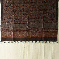 Sakhi . सखी ⁂ Ajrakh Block Printed Pure Cotton Dupatta - 22