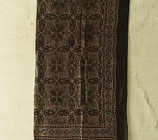 Neelanjana . नीलांजना ~ Square Ajrakh Silk Scarf - Black