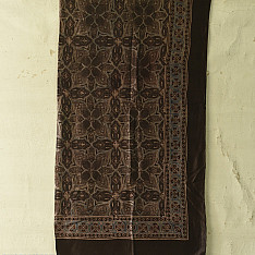 Neelanjana . नीलांजना ~ Square Ajrakh Silk Scarf - Black