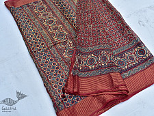 Nandini . नंदिनी ⚘ Organza Ajrakh Saree With Zari Border ⚘ 7