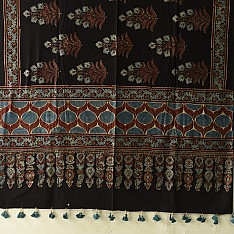 Sakhi . सखी ⁂ Ajrakh Block Printed Pure Cotton Dupatta - 23