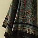 shop Hand Block Printed - Ajrakh Silk Scarf Flower Motif