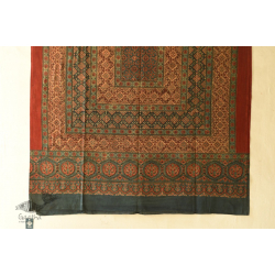 Sakhi . सखी ~ Both Side Block Printed Ajrakh Pure Cotton Dupatta - N