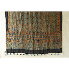 Ajrakh Mulberry Silk Dupatta - G