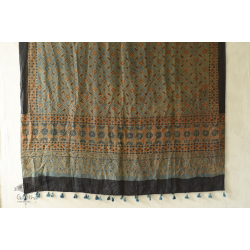 Ajrakh Mulberry Silk Dupatta - G