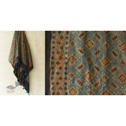 Ajrakh Mulberry Silk Dupatta - G