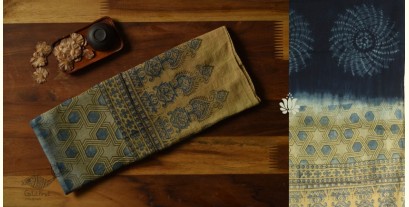 अमोहा ❋ Mul Cotton Ajrakh Stole in Blue Color