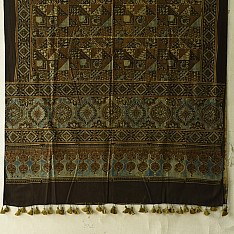 Sakhi . सखी ⁂ Ajrakh Block Printed Pure Cotton Dupatta - 25