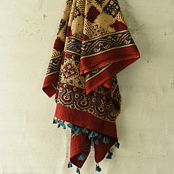 Sakhi . सखी ⁂ Ajrakh Block Printed Pure Cotton Dupatta - 26