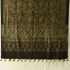 Sakhi . सखी ⁂ Ajrakh Block Printed Pure Cotton Dupatta - 28