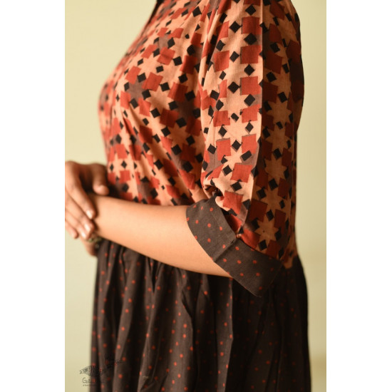 shop Designer Brown Doted Cotton Dress