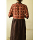 shop Designer Brown Doted Cotton Dress