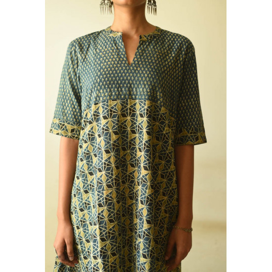 shop Ajrakh Block Printed Cotton Dress