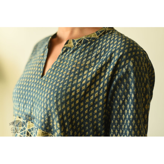 shop Ajrakh Block Printed Cotton Dress