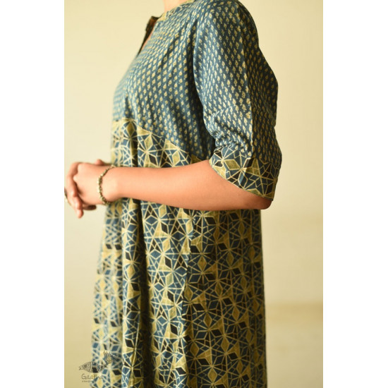 shop Ajrakh Block Printed Cotton Dress