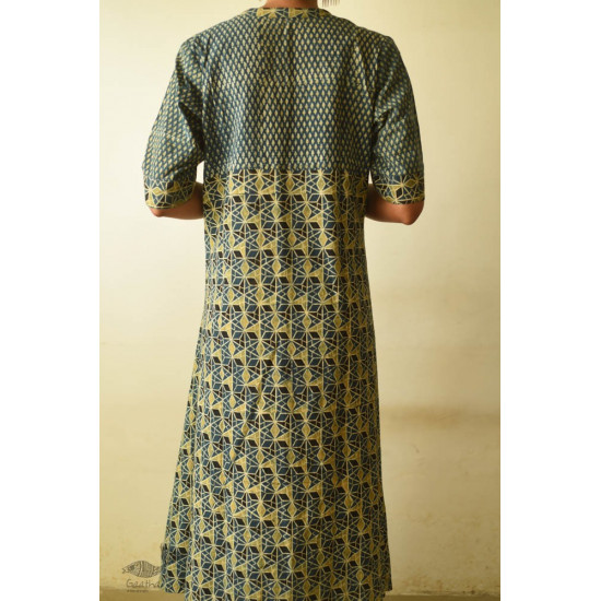 shop Ajrakh Block Printed Cotton Dress