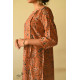 shop Ajrakh hand Block Printed Cotton brown Dress