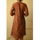 shop Ajrakh hand Block Printed Cotton brown Dress