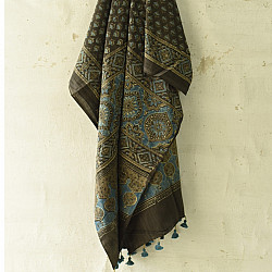 Sakhi . सखी ⁂ Ajrakh Block Printed Pure Cotton Dupatta - 29