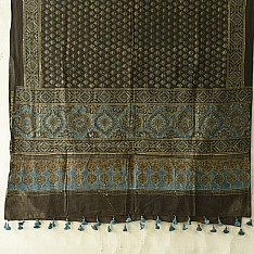 Sakhi . सखी ⁂ Ajrakh Block Printed Pure Cotton Dupatta - 29