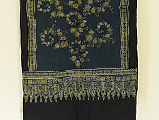 Kafi | Ajrakh Linen Stole - Blue