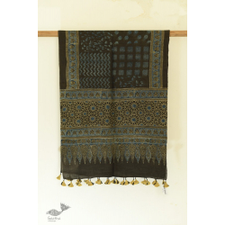 Kafi | Ajrakh Hand Block Printed ~ Linen Stole