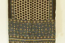 Kafi | Ajrakh Block Print ~ Handloom Linen Stole - Hina Colour