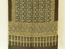 Kafi | Ajrakh Hand Block Printed ~ Linen Stole - Yellow & Green