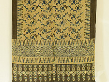 Kafi | Naturally Dyed Ajrakh Linen Stole - Mustard Yellow