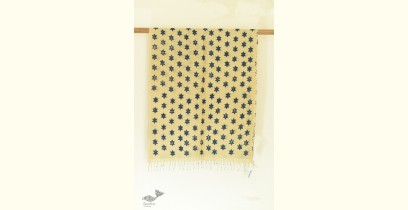 Kafi | Handloom Linen - Ajrakh Printed Stole - Stars