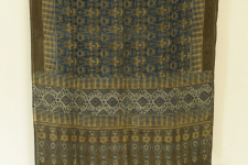 Kafi | Ajrakh Hand Block Printed ~ Linen Stole - Dark Green