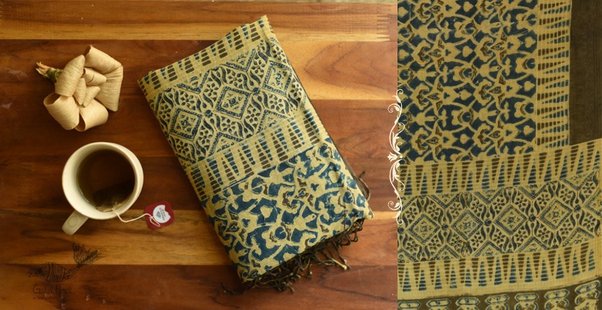 shop Ajrakh Hand Block Printed ~ Linen Stole