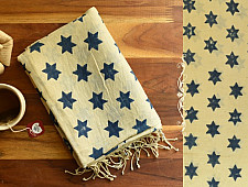 Kafi | Handloom Linen - Ajrakh Printed Stole - Stars