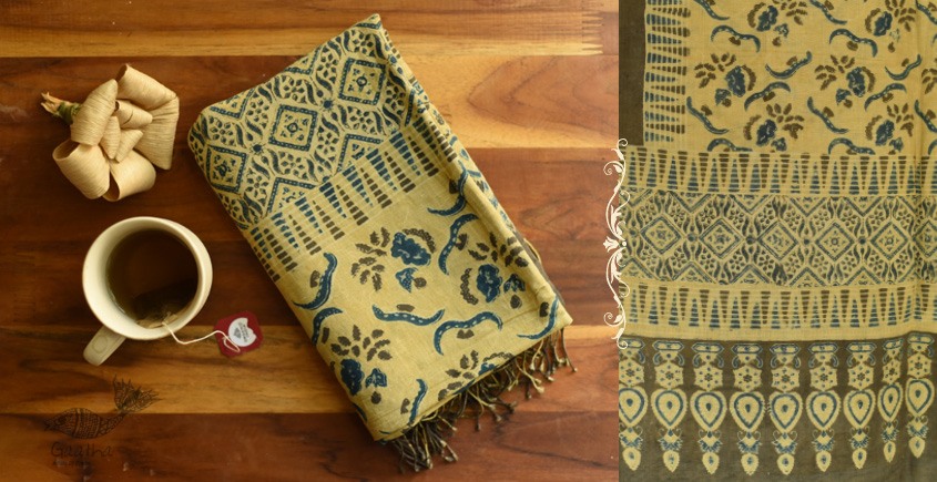 shop ajrakh printed linen stole