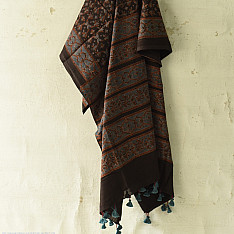 Sakhi . सखी ⁂ Ajrakh Block Printed Pure Cotton Dupatta - 30