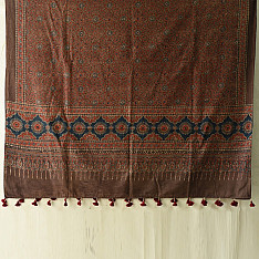 Sakhi . सखी ⁂ Ajrakh Block Printed Pure Cotton Dupatta - 32