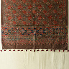 Sakhi . सखी ⁂ Ajrakh Block Printed Pure Cotton Dupatta - 33
