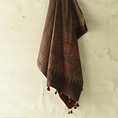 Sakhi . सखी ⁂ Ajrakh Block Printed Pure Cotton Dupatta - 34