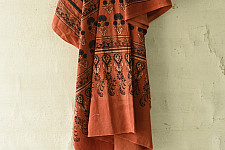 Sakhi . सखी ⁂ Ajrakh Block Printed Pure Cotton Dupatta - 35
