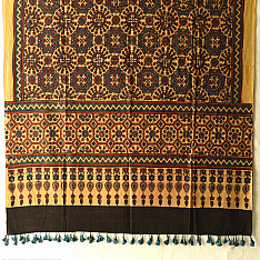 Sakhi . सखी ⁂ Ajrakh Block Printed Pure Cotton Dupatta - 36