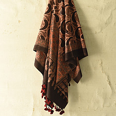 Sakhi . सखी ⁂ Ajrakh Block Printed Pure Cotton Dupatta - 39