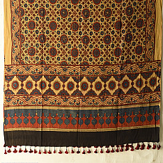 Sakhi . सखी ⁂ Ajrakh Block Printed Pure Cotton Dupatta - 40