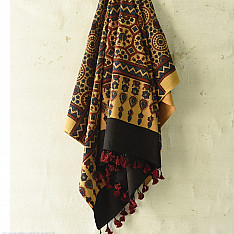 Sakhi . सखी ⁂ Ajrakh Block Printed Pure Cotton Dupatta - 43