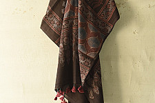 Sakhi . सखी ⁂ Ajrakh Block Printed Pure Cotton Dupatta - 48